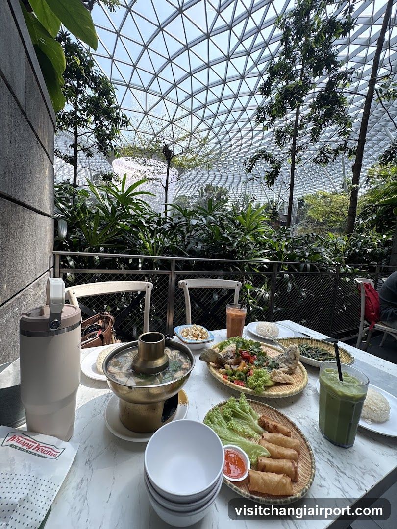 Dining at a botanical garden restaurant