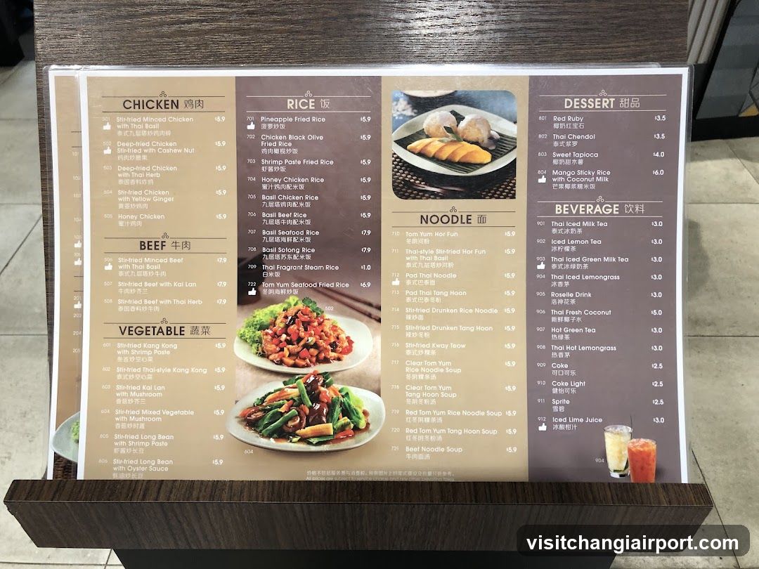 Thai Restaurant Menu Board