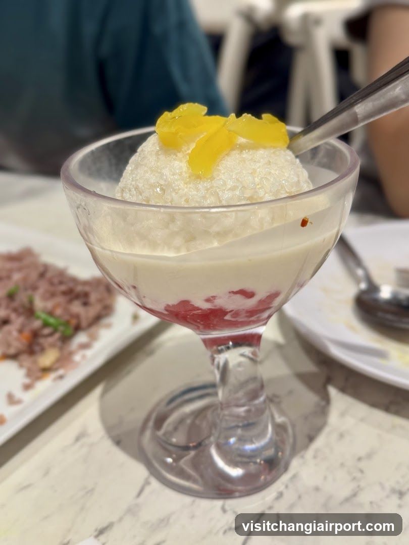 Dessert with Mango Topping