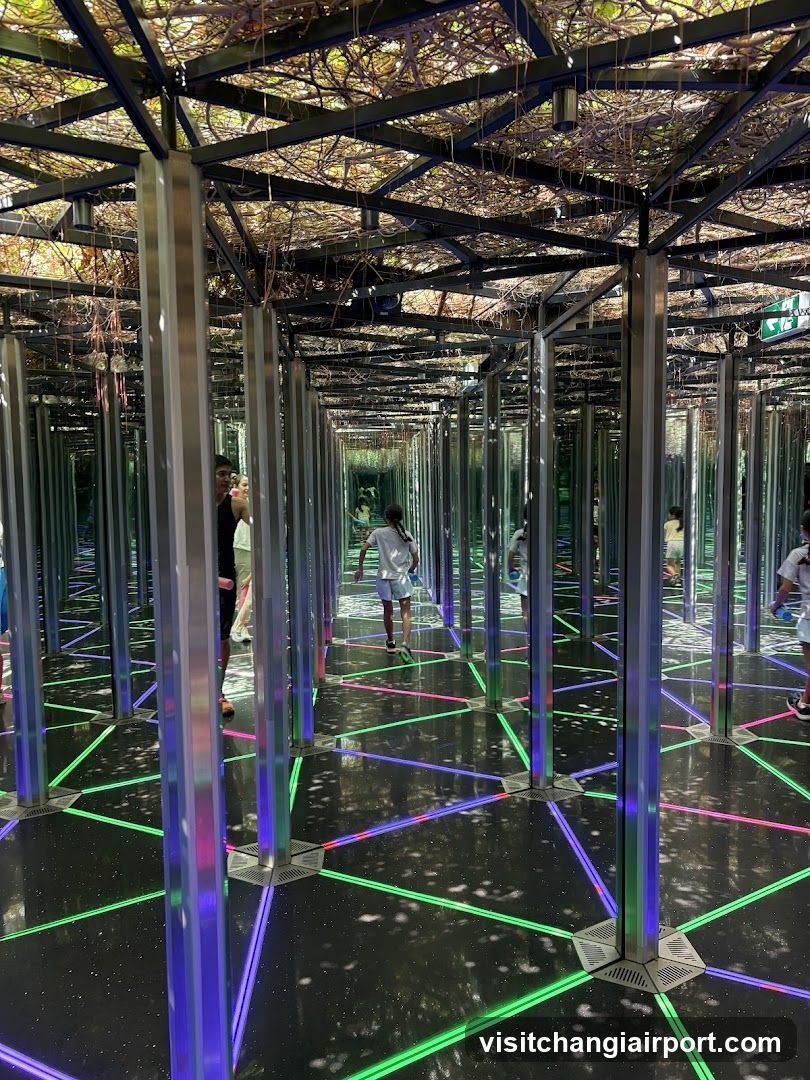 Mirror Maze with Neon Floor