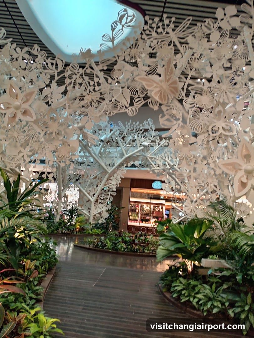 Indoor Garden with Floral Artwork