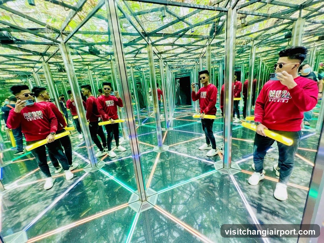Mirror Room with Red Sweatshirts