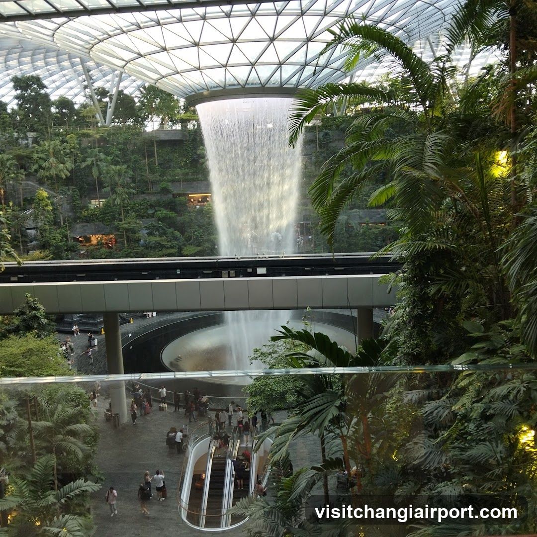 Indoor Waterfall and Greenery