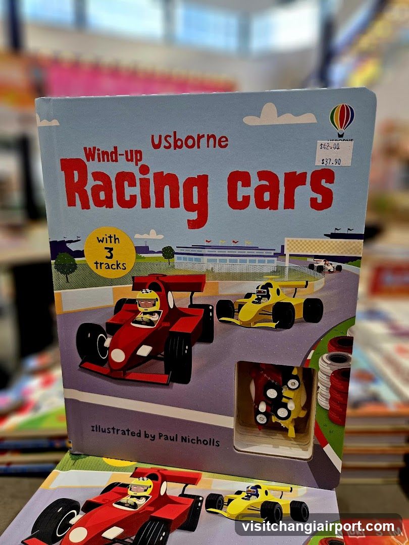Usborne Wind-up Racing Cars Book Display