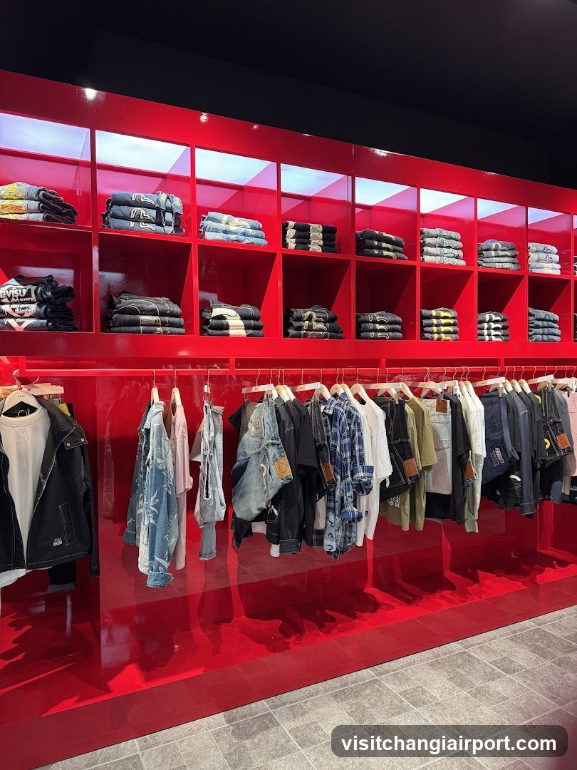 Red Clothing Store Interior