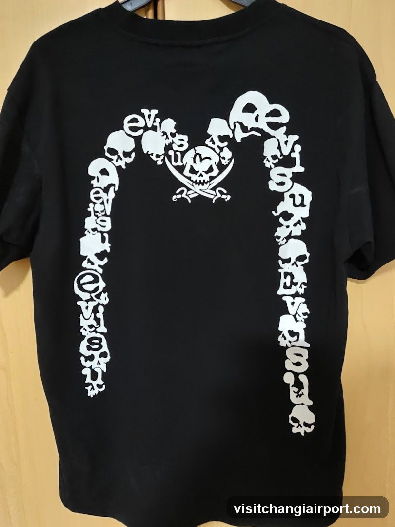 Black T-Shirt with Skull Design