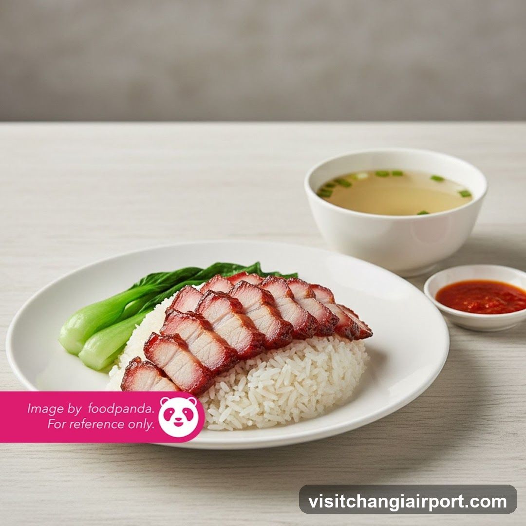 Roast Pork Rice with Soup and Sauce