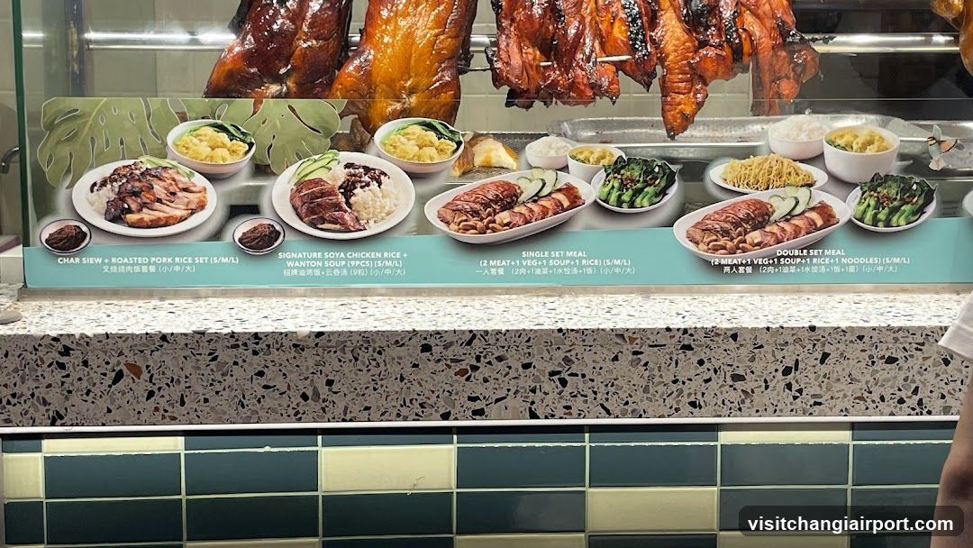Roast Chicken Rice Set Menu Display