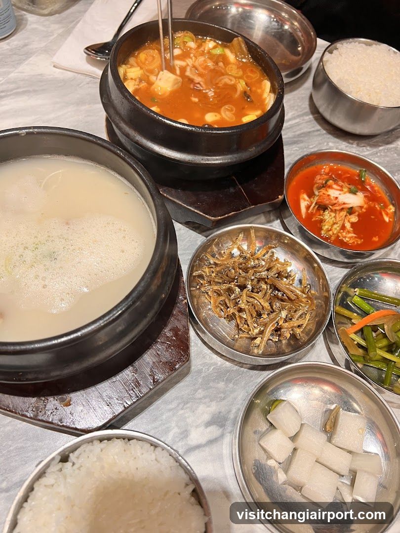 Korean Table Setting with Side Dishes