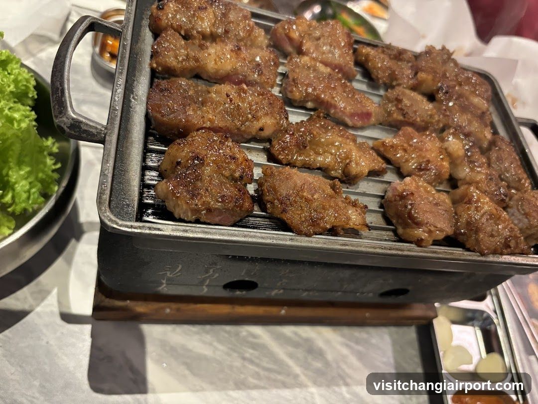 Grilled Meat on a Portable Grill
