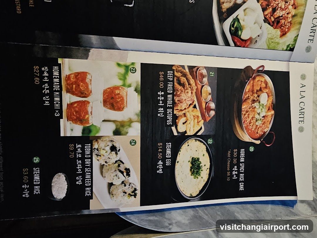 Korean Restaurant Menu Page