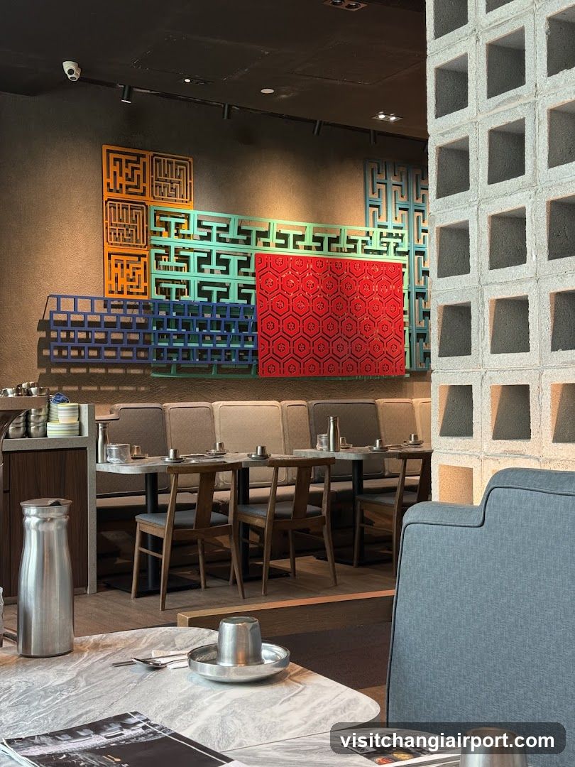 Restaurant Interior with Decorative Wall Art