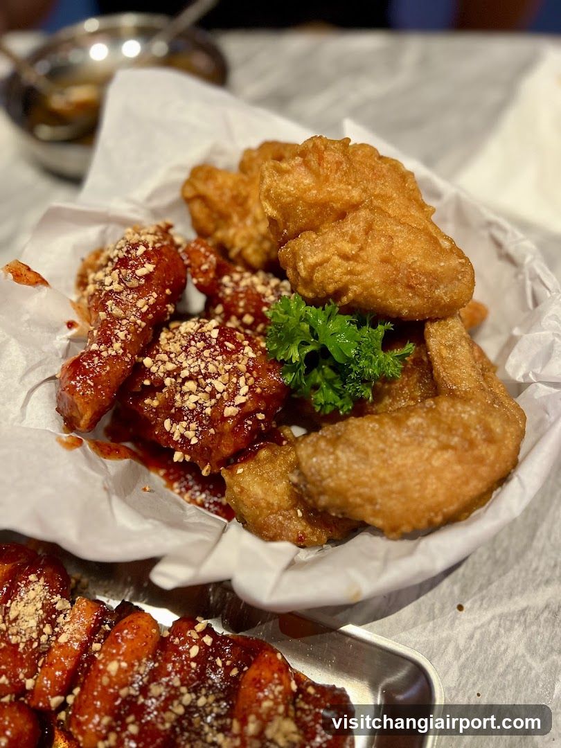 Fried Chicken and Wings with Sauce