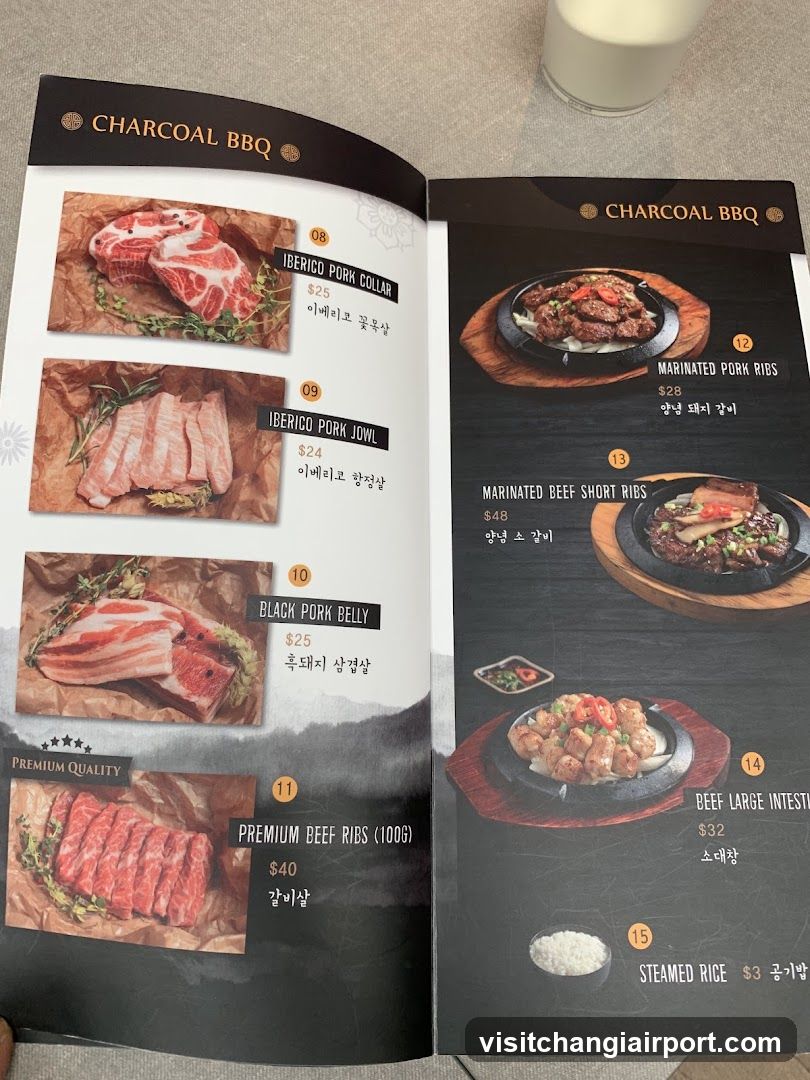 Charcoal BBQ Menu