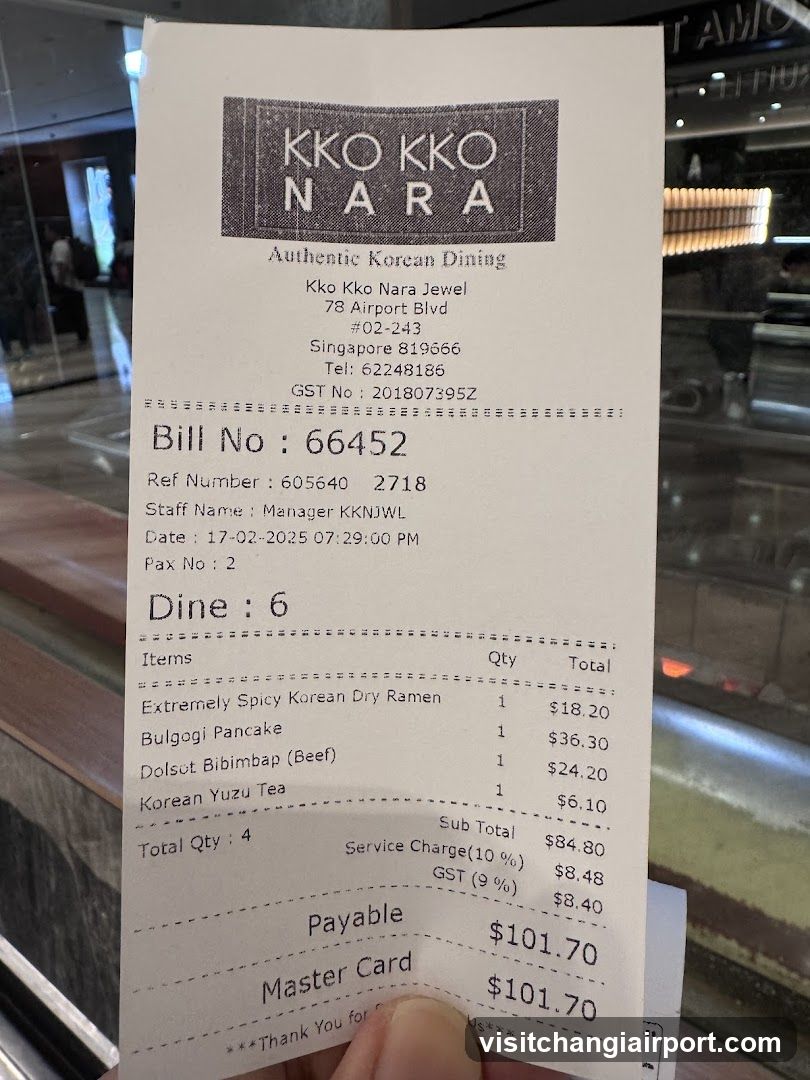 Kko Kko Nara Receipt