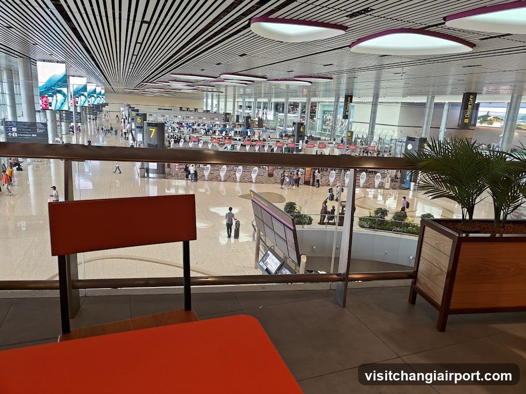 Airport Terminal View from Upper Level