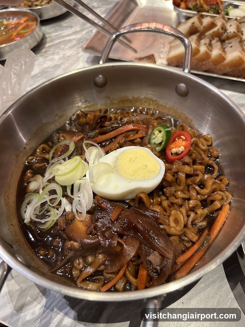 Korean Jjajangmyeon with toppings
