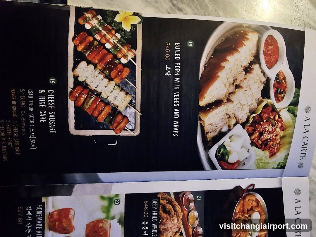 Korean Restaurant Menu Page