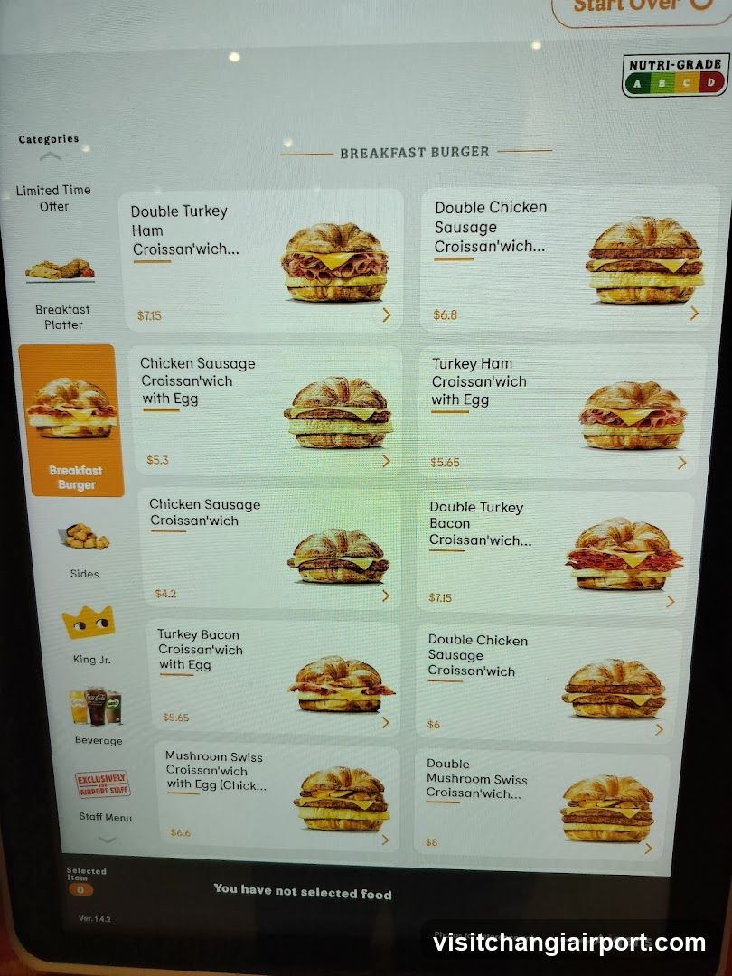 Breakfast Burger Menu Display