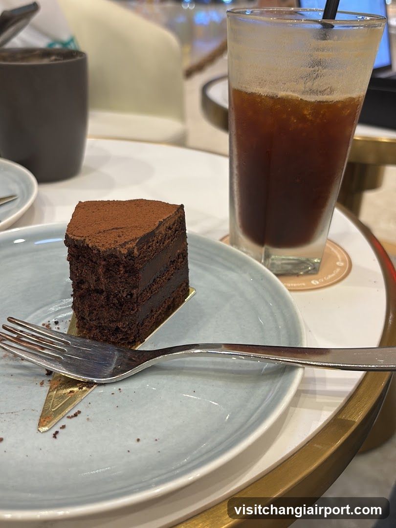 Chocolate Cake and Iced Coffee