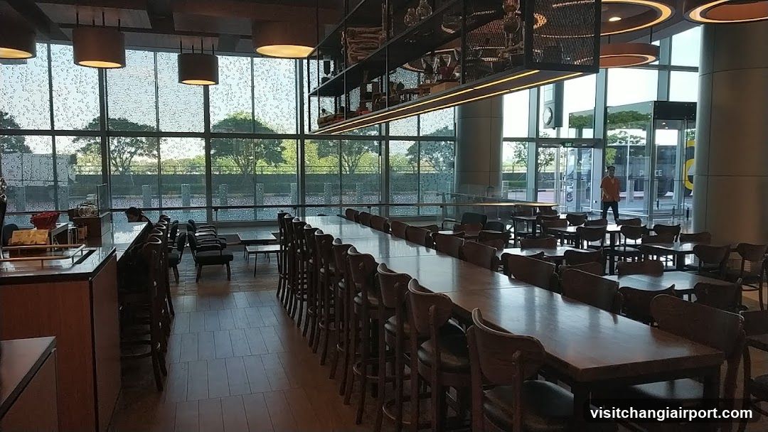 Modern Restaurant Interior with Large Windows