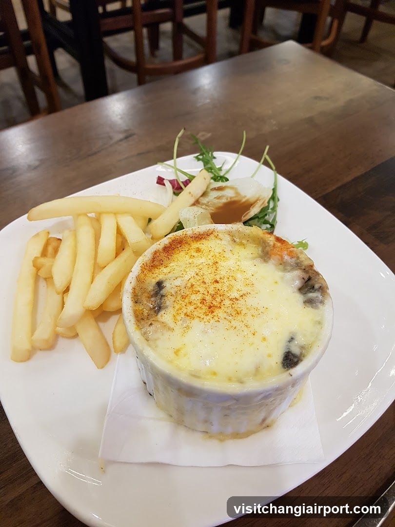 Cheesecake with Fries and Salad