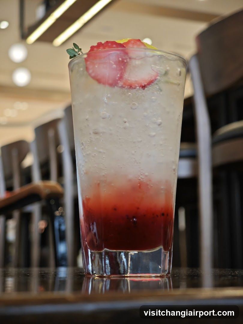 Strawberry Lemonade with Ice and Garnish