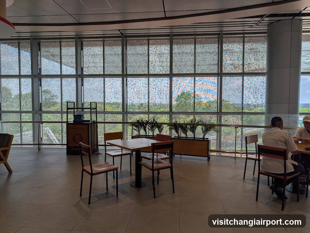 Interior seating area with large windows