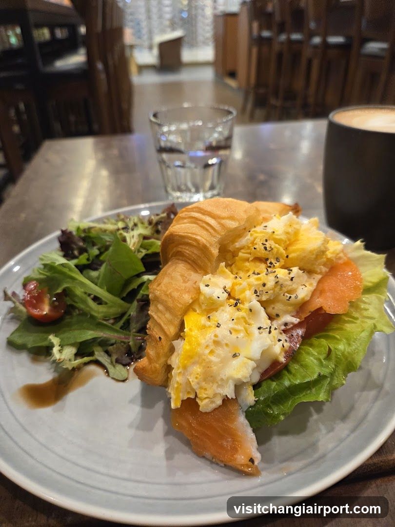 Croissant Sandwich with Salad