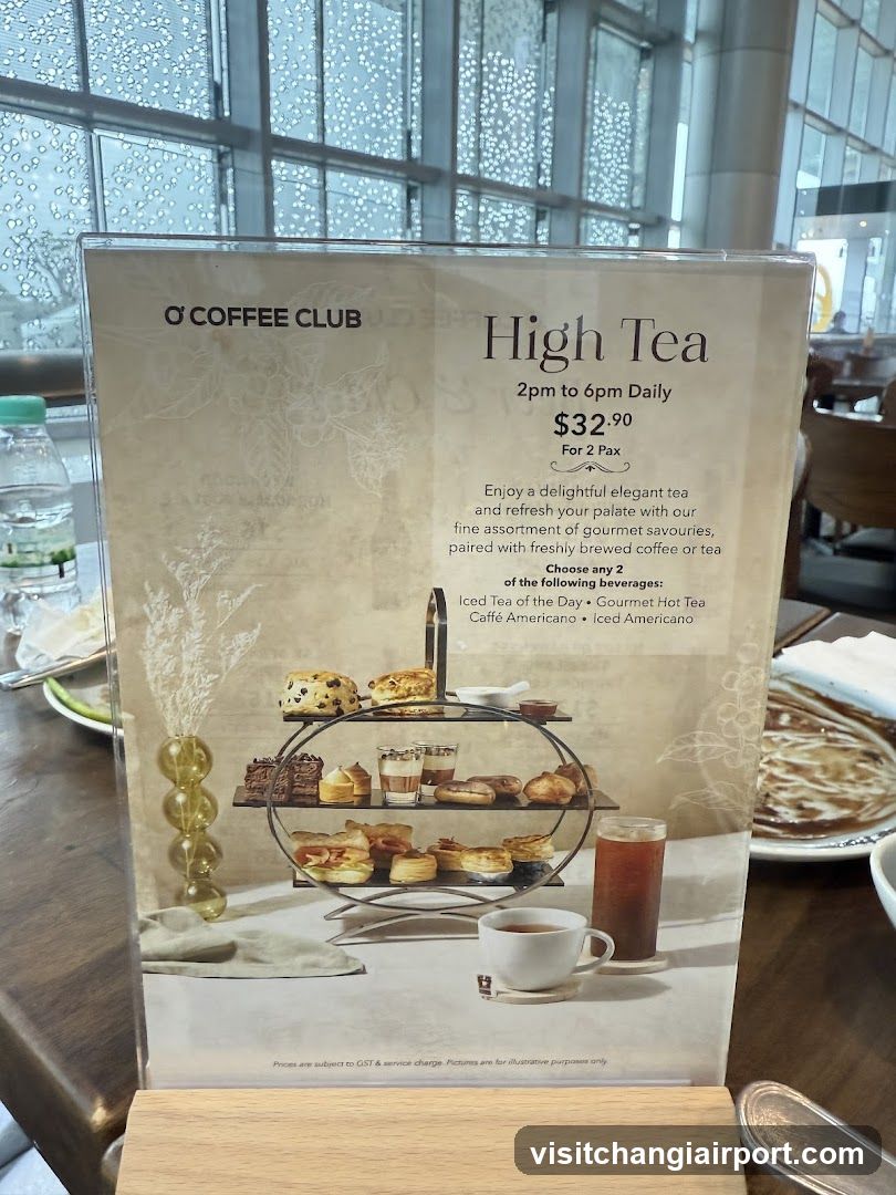 O' Coffee Club High Tea Menu Standee