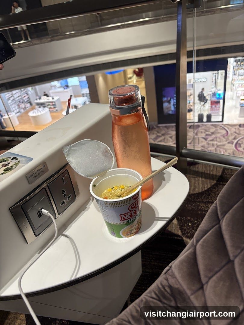 Airport Lounge Meal Setup