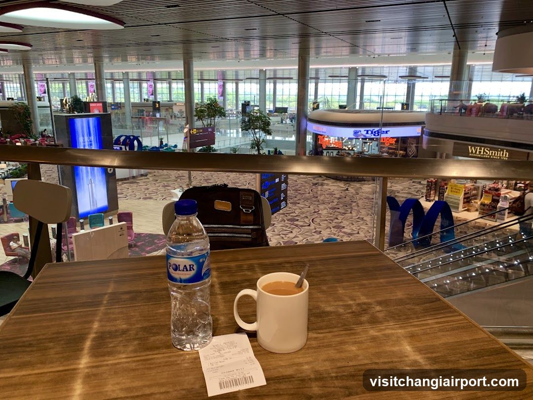 Airport Lounge View with Drinks