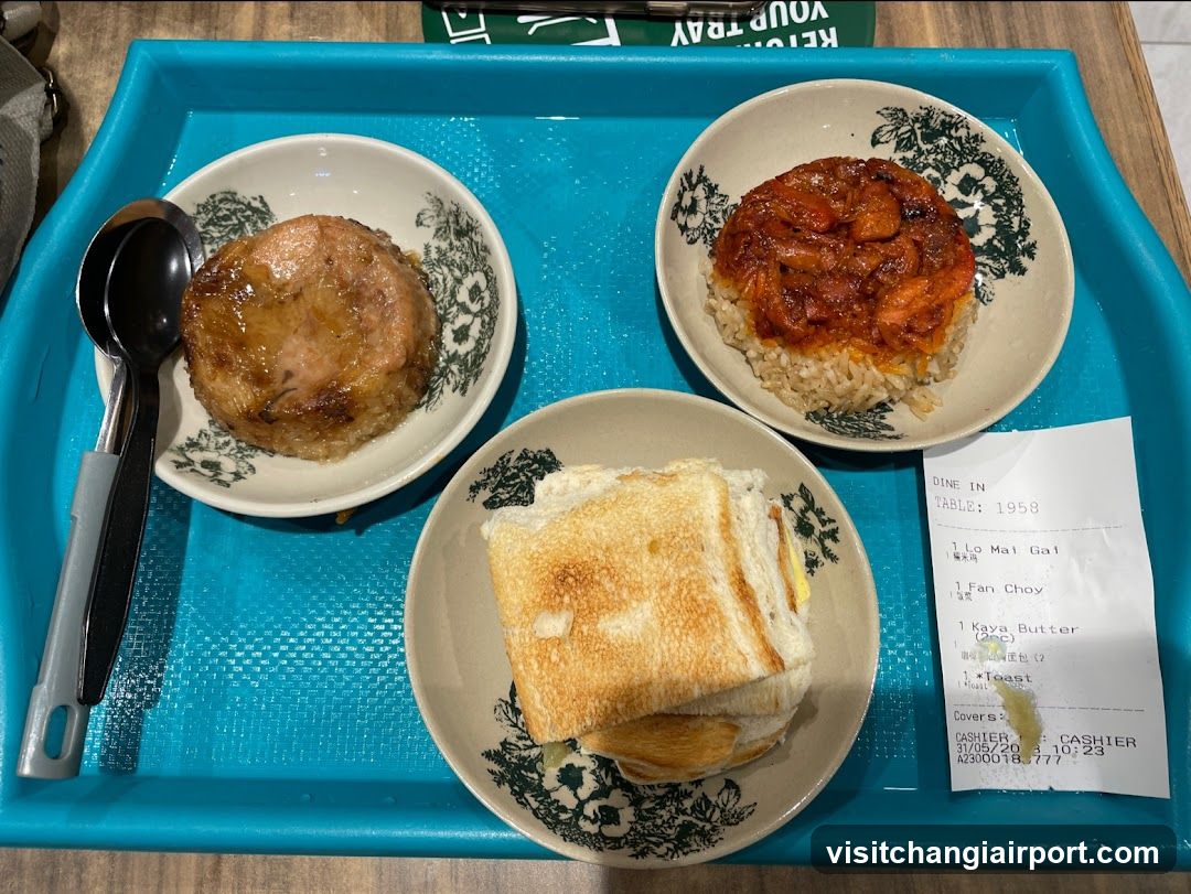 Food Tray with Rice and Toast