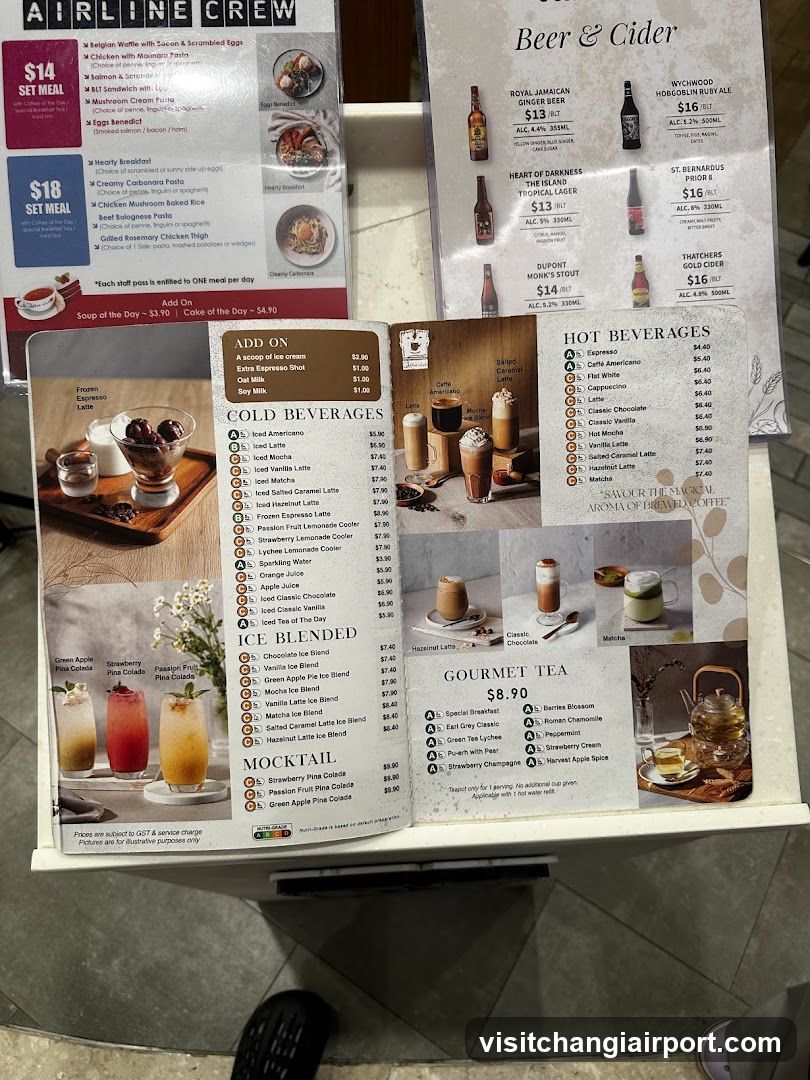 Airlines Crew Menu