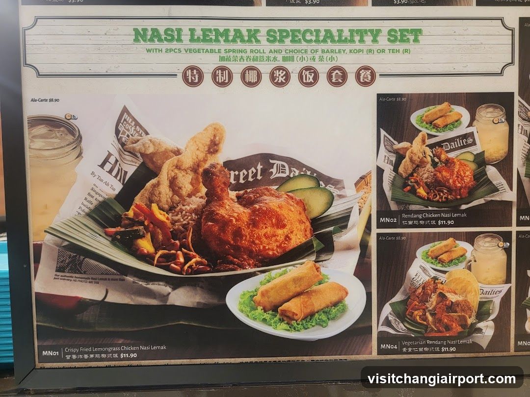 Nasi Lemak Speciality Set Menu Board