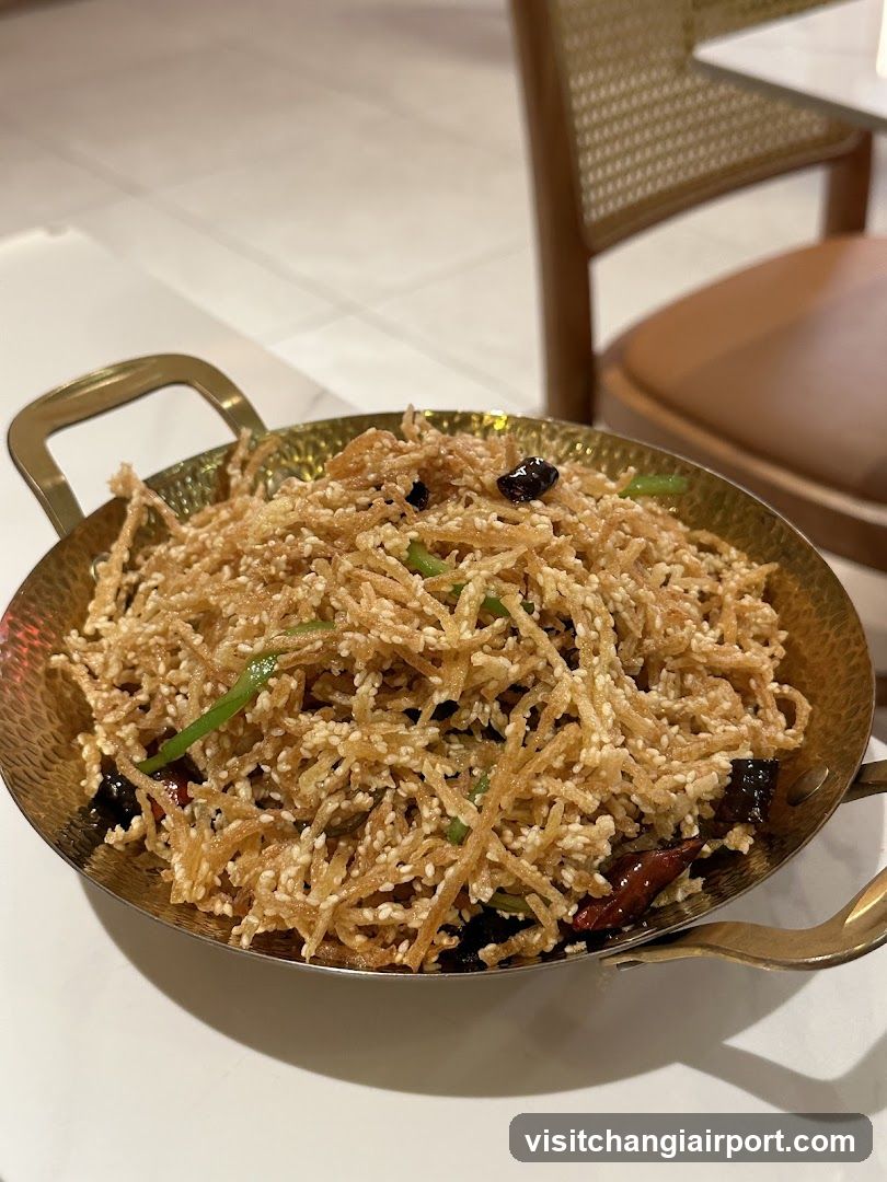 Sesame Noodle Dish in Golden Pan