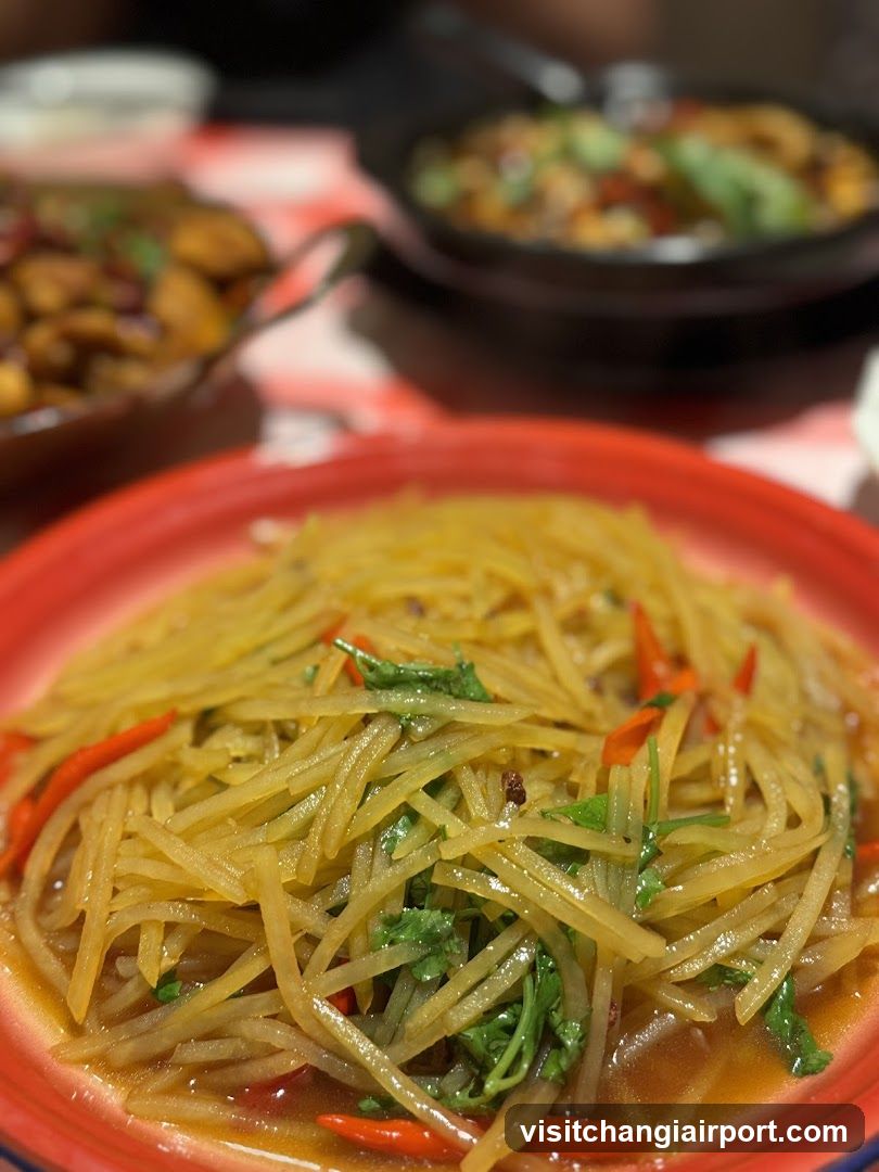Potato Shreds with Chili and Herbs