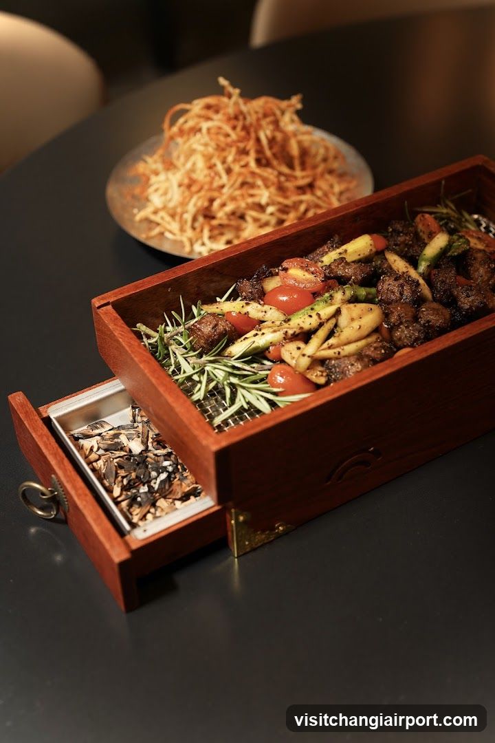 Wooden Grill Box with Side Dish