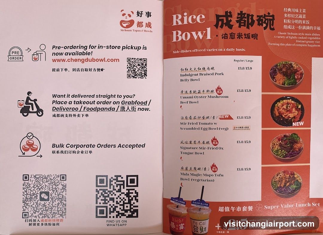 Chengdu Bowl Menu