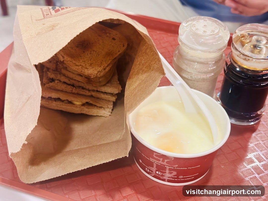 Breakfast Meal with Toast and Eggs