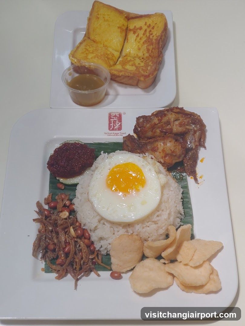 Nasi Lemak and French Toast Meal
