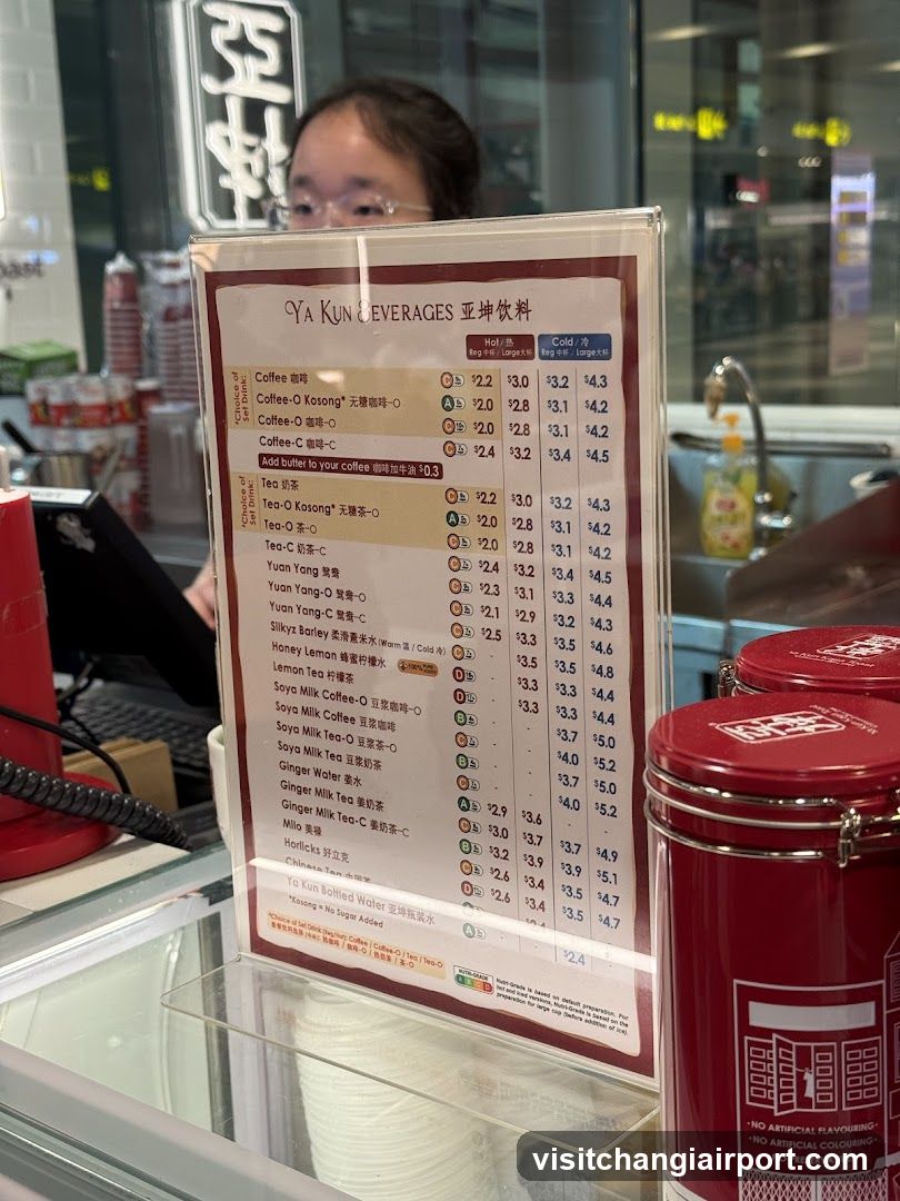Ya Kun Caffeine Menu