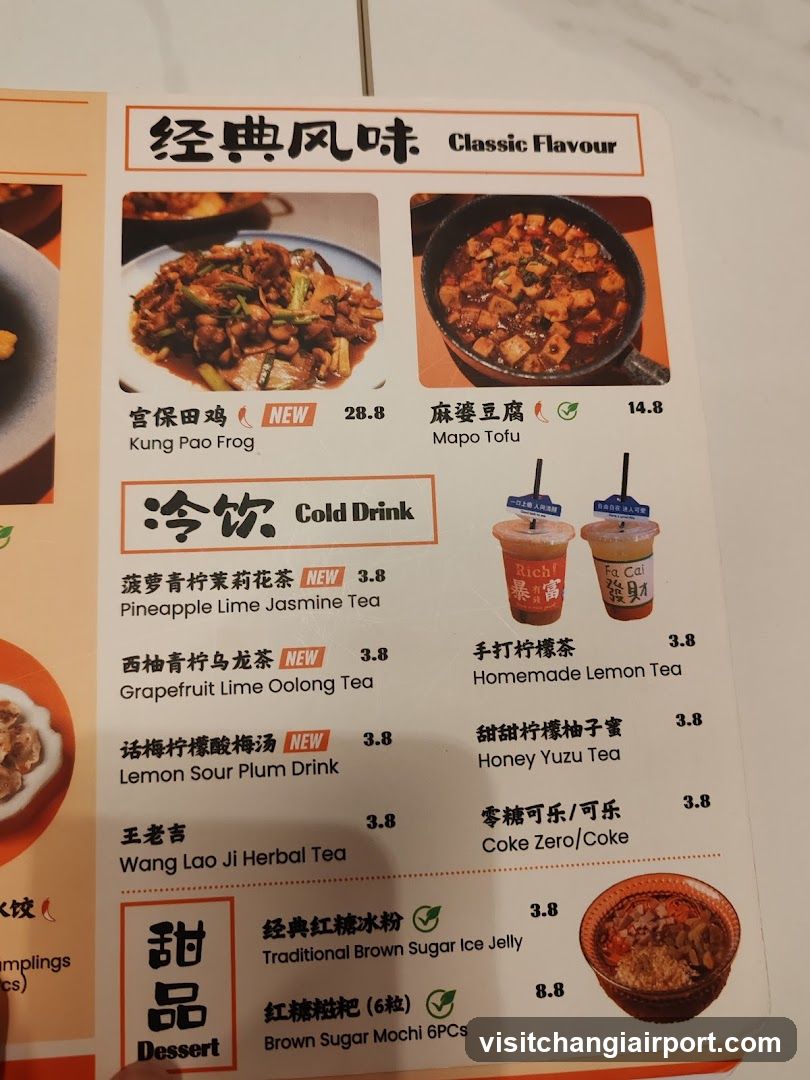 Classic Flavour Menu Page