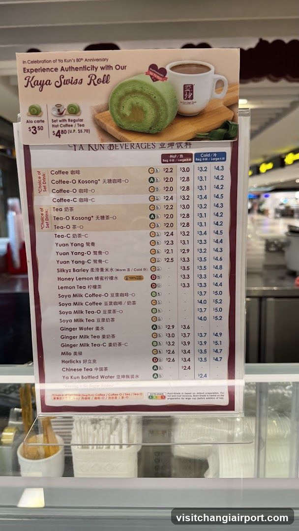 Ya Kun Kaya Swiss Roll Menu