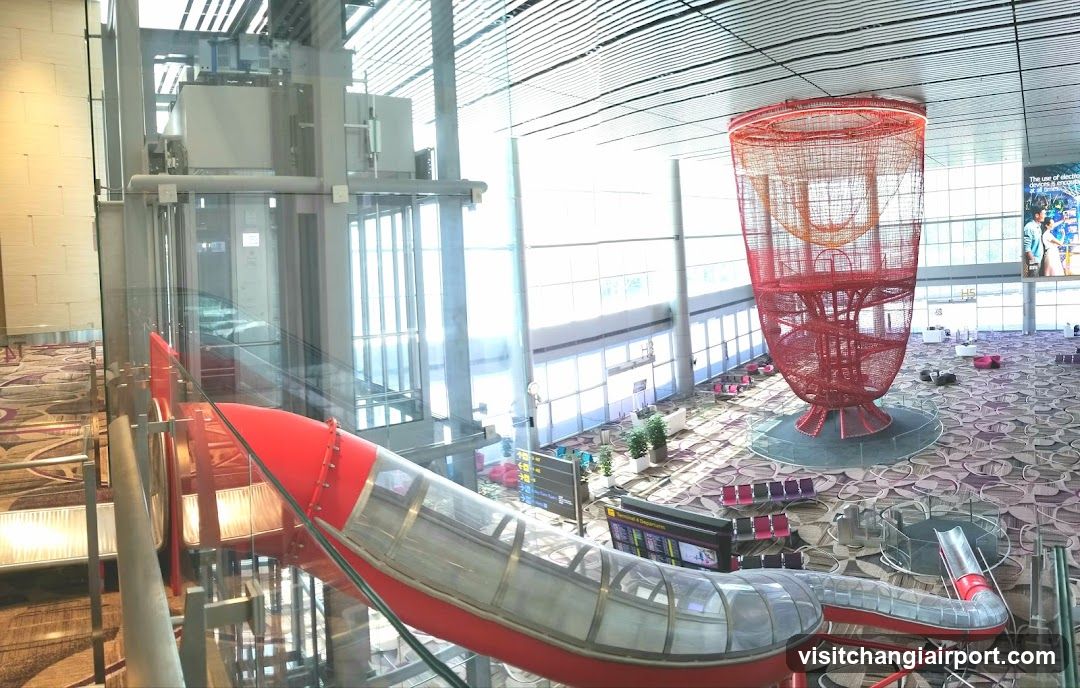 Airport Interior with Art Installations