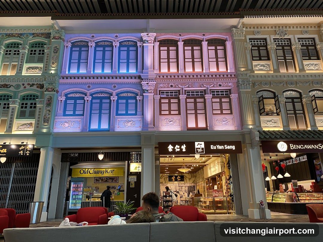 Shophouses at night