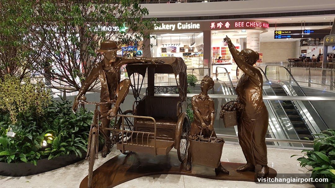 Rickshaw Puller Statue in Mall