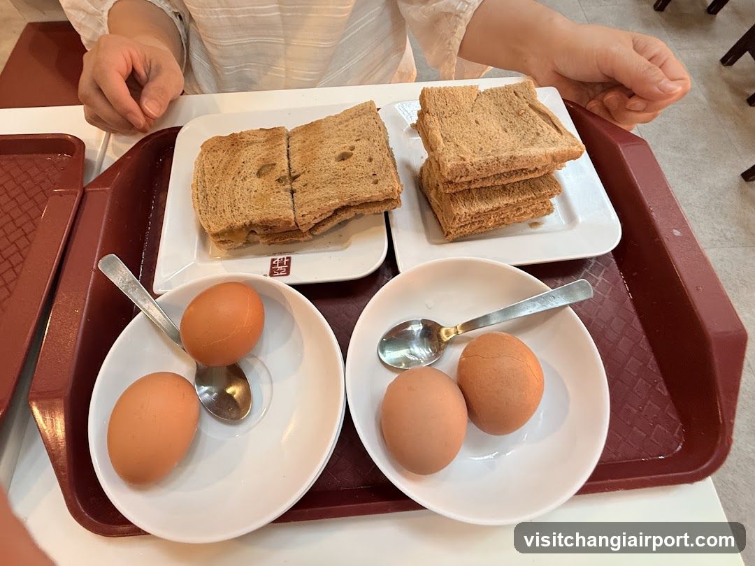 Breakfast Tray with Toast and Boiled Eggs