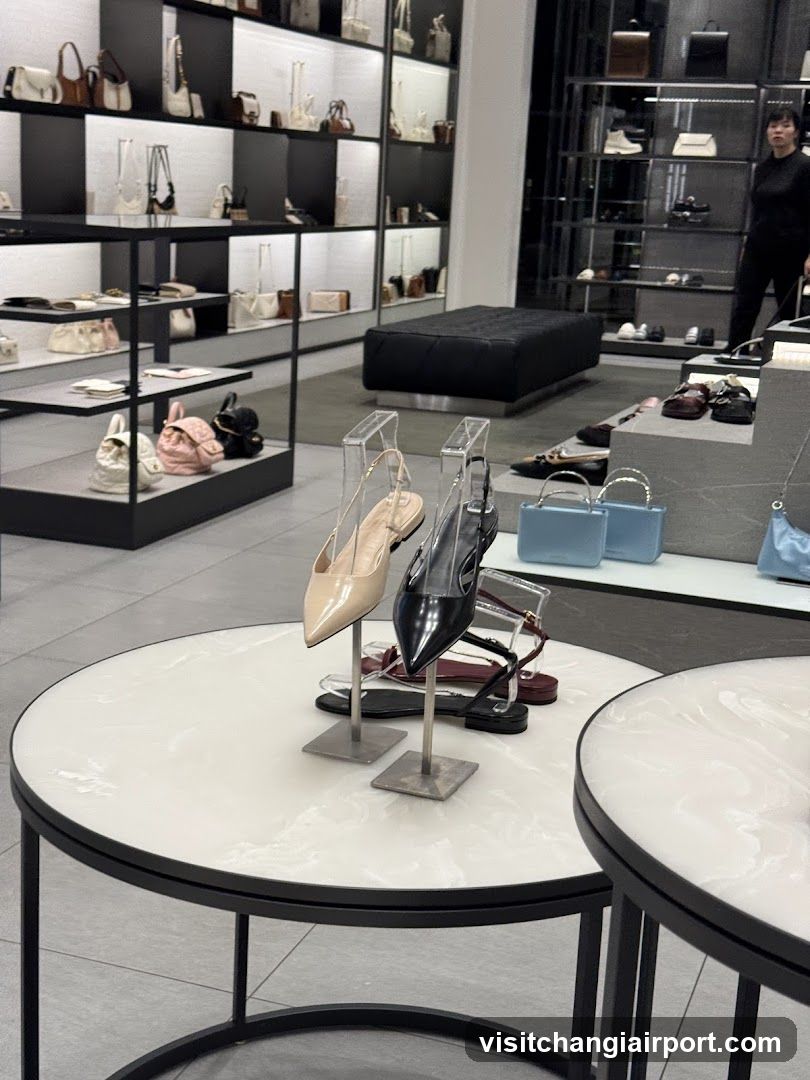 Luxury Footwear and Handbag Display