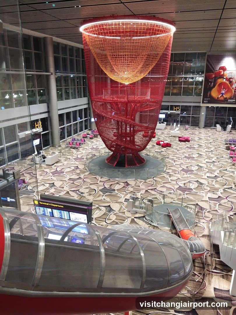 Airport Terminal Interior with Art Installation